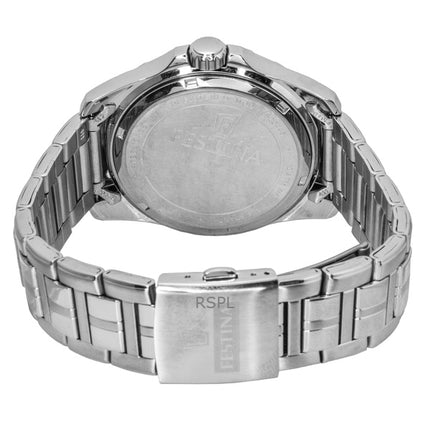 Festina Multifunction Stainless Steel Black Dial Quartz F20445-3 100M Men's Watch