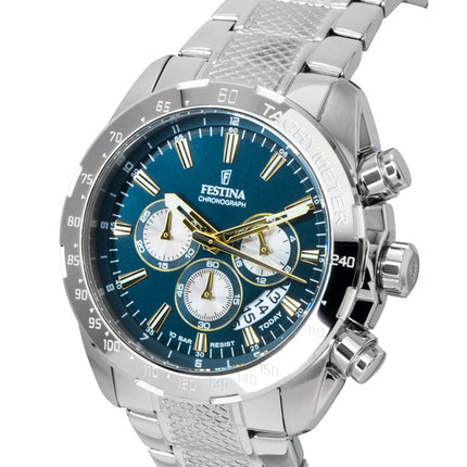 Festina Timeless Chronograph Stainless Steel Blue Dial Quartz F20668-5 100M Men's Watch