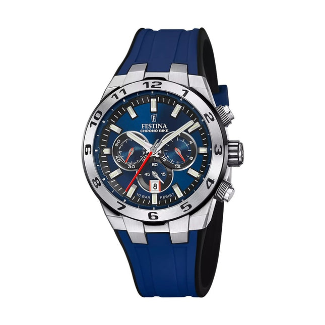 Festina Chrono Bike Rubber Strap Blue Dial Quartz F20671-1 100M Men's Watch