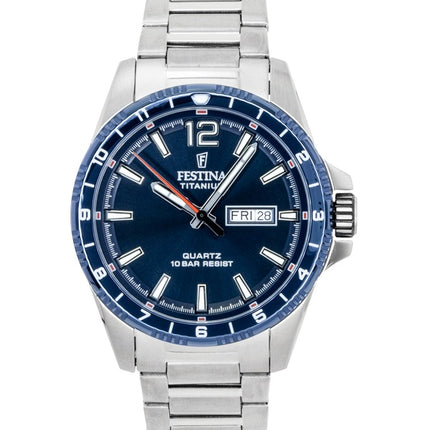 Festina Titanium Analog Blue Dial Quartz F20698-2 100M Men's Watch