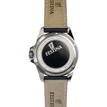 Festina Titanium Analog Leather Strap Blue Dial Quartz F20699-2 100M Men's Watch