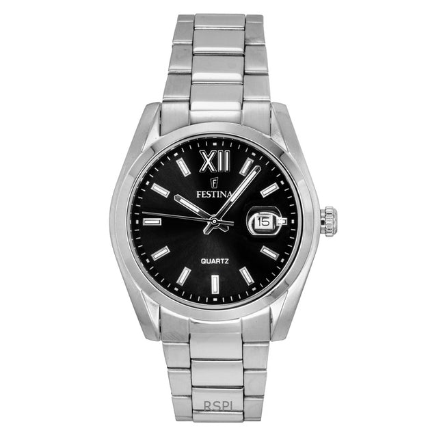 Festina Classic Stainless Steel Black Dial Quartz F20707-6 Men's Watch