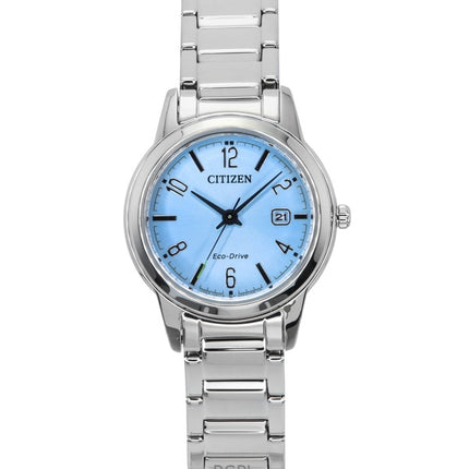 Citizen Elegance Stainless Steel Light Blue Dial Eco-Drive FE1241-71L Women's Watch