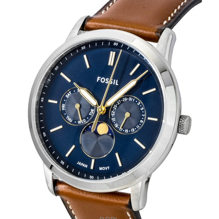 Fossil Neutra Moonphase Leather Strap Multifunction Blue Dial Quartz FS5903 Men's Watch