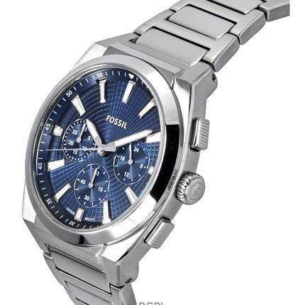 Fossil Everett Chronograph Stainless Steel Blue Dial Quartz FS6104 Men's Watch