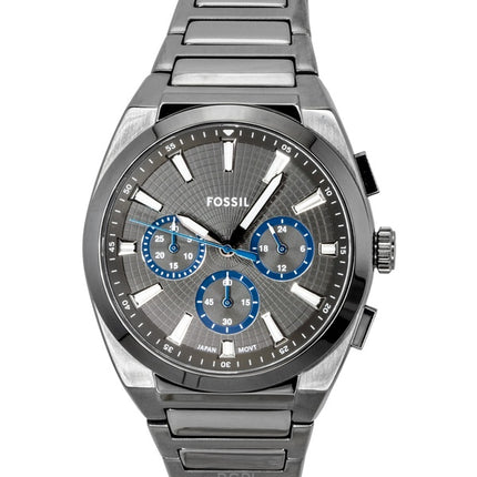 Fossil Everett Chronograph Smoke Stainless Steel Gray Dial Quartz FS6107 Men's Watch