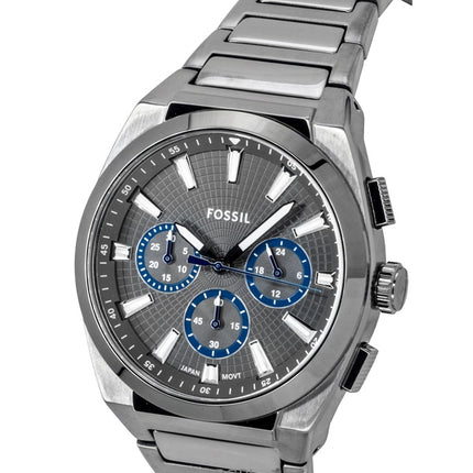 Fossil Everett Chronograph Smoke Stainless Steel Gray Dial Quartz FS6107 Men's Watch