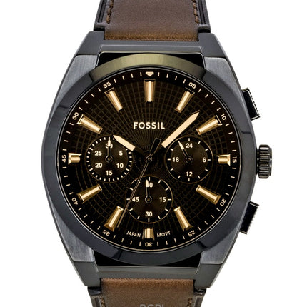 Fossil Everett Chronograph Leather Strap Brown Dial Quartz FS6108 Men's Watch