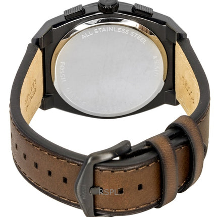 Fossil Everett Chronograph Leather Strap Brown Dial Quartz FS6108 Men's Watch