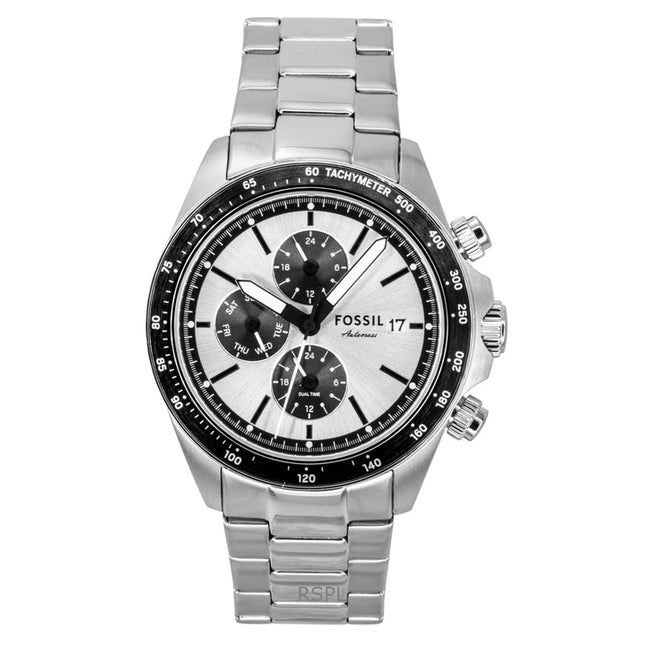 Fossil Autocross Multifunction Stainless Steel Silver Dial Quartz FS6124 Men's Watch