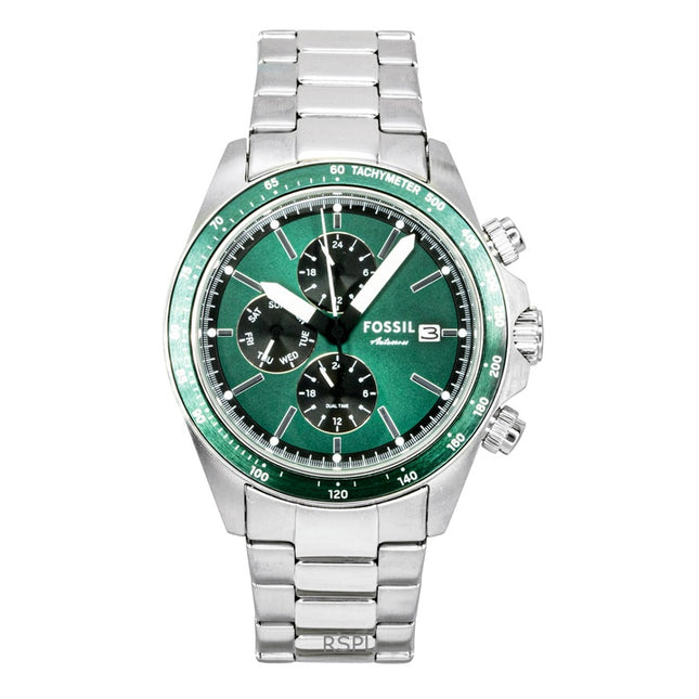 Fossil Autocross Multifunction Stainless Steel Green Dial Quartz FS6127 Men's Watch