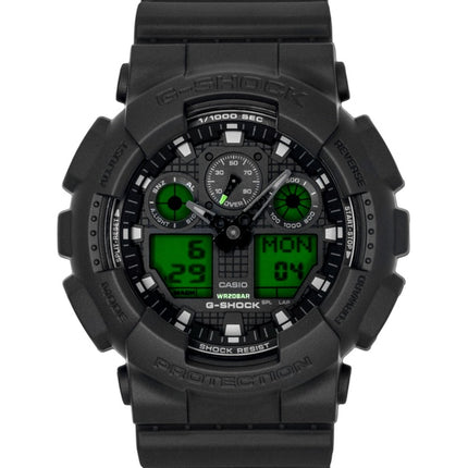 Casio G-Shock Analog Digital Black Dial Resin Quartz GA-100BEG-1A 200M Men's Watch