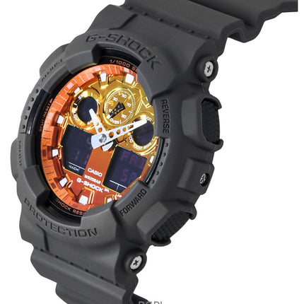 Casio G-Shock Analog Digital Resin Strap Multicolor Dial Quartz GA-100FL-8A 200M Men's Watch