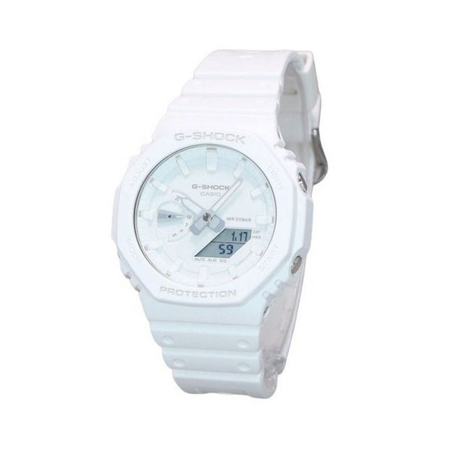 Casio G-Shock Tone-on-Tone Analog Digital Resin Strap White Dial Quartz GA-2100-7A7 Men's Watch
