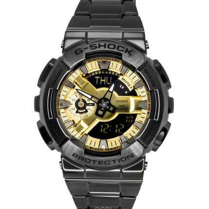 Casio G-Shock Analog Digital Stainless Steel Gold Dial Quartz GM-110BD-1A9 200M Men's Watch