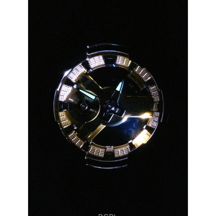 Casio G-Shock Analog Digital Stainless Steel Gold Dial Quartz GM-110BD-1A9 200M Men's Watch