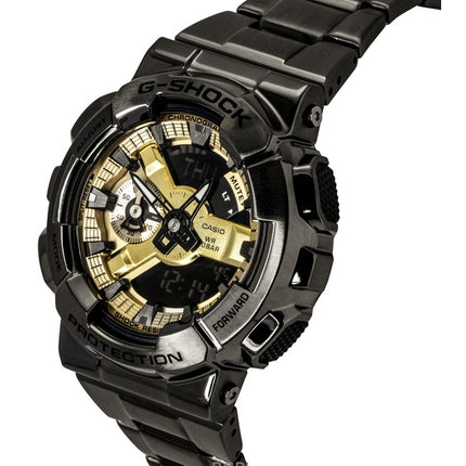 Casio G-Shock Analog Digital Stainless Steel Gold Dial Quartz GM-110BD-1A9 200M Men's Watch