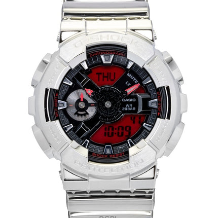 Casio G-Shock Fine Metallic Analog Digital Silicone Strap Black Dial Quartz GM-110YRA-8A 200M Men's Watch