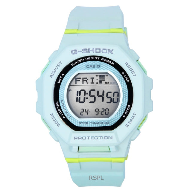Casio G-Shock G-Squad Digital Smartphone Link Pale Green Bio-Based Resin Quartz GMD-B300-3 200M Women's Watch