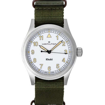 Hamilton Khaki Field Textile Strap White Dial Quartz H69401910 Unisex Watch