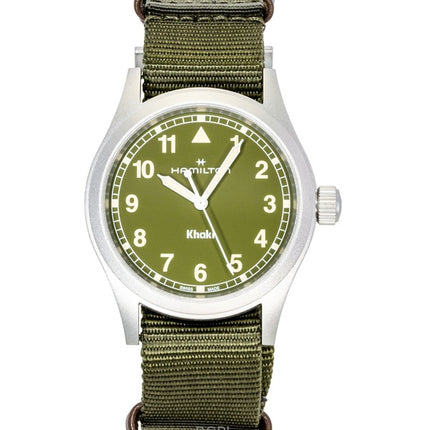 Hamilton Khaki Field Textile Strap Green Dial Quartz H69401960 Men's Watch