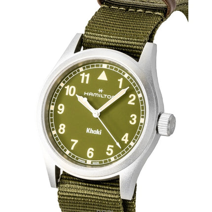 Hamilton Khaki Field Textile Strap Green Dial Quartz H69401960 Men's Watch