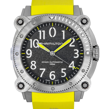 Hamilton Khaki Navy Belowzero Rubber Strap Grey Dial Automatic Diver's H78535380 1000M Men's Watch