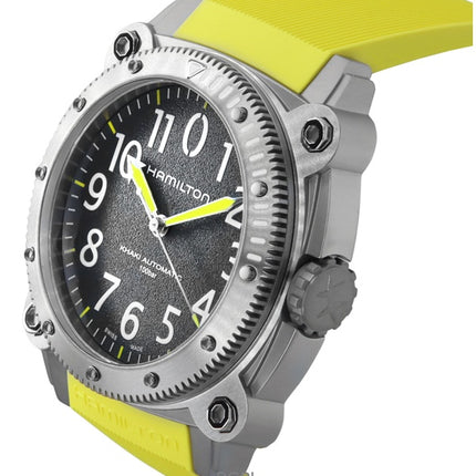 Hamilton Khaki Navy Belowzero Rubber Strap Grey Dial Automatic Diver's H78535380 1000M Men's Watch