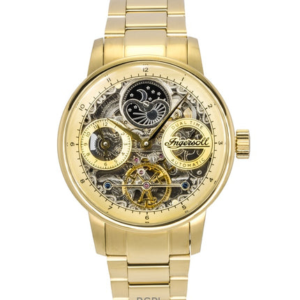 Ingersoll The Jazz Stainless Steel Gold Skeleton Dial Automatic I07711 Men's Watch