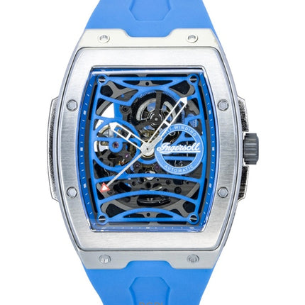 Ingersoll The Challenger Polyurethane Strap Blue Skeleton Dial Automatic I12308 Men's Watch