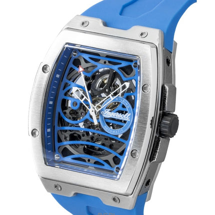 Ingersoll The Challenger Polyurethane Strap Blue Skeleton Dial Automatic I12308 Men's Watch