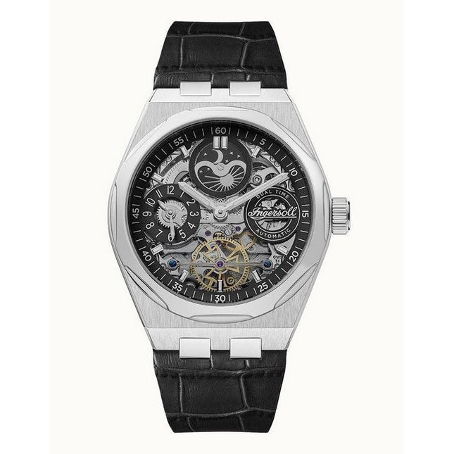 Ingersoll The Broadway Dual Time Black Skeleton Dial Automatic I12903 Mens Watch