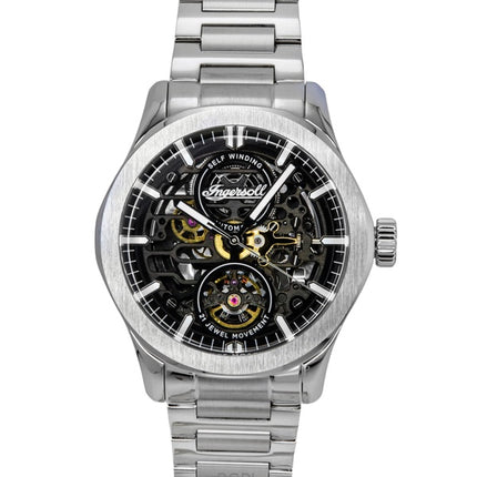Ingersoll The Bronc Stainless Steel Black Skeleton Dial Automatic I16701 Men's Watch