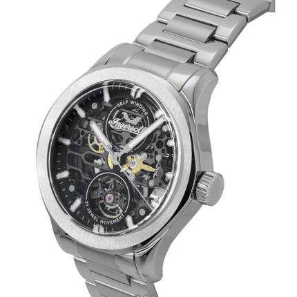 Ingersoll The Bronc Stainless Steel Black Skeleton Dial Automatic I16701 Men's Watch