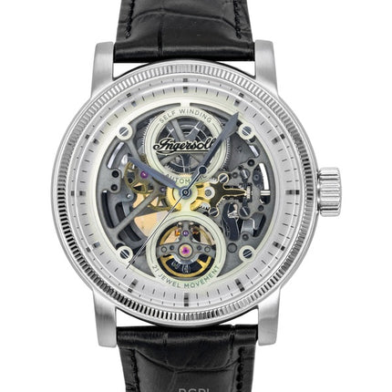 Ingersoll The Guy Leather Strap Grey Skeleton Dial Automatic I17501 Men's Watch