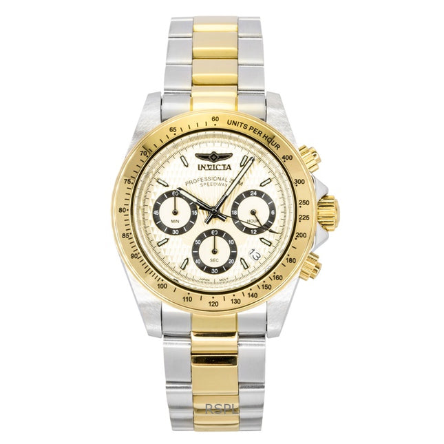 Invicta Speedway Two Tone Stainless Steel Gold Tone Dial Quartz Diver's 14930 200M Men's Watch