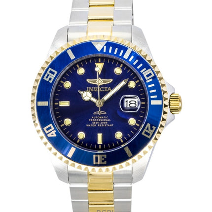 Invicta Pro Diver Two Tone Stainless Steel Blue Dial Automatic Diver's 34042 200M Men's Watch