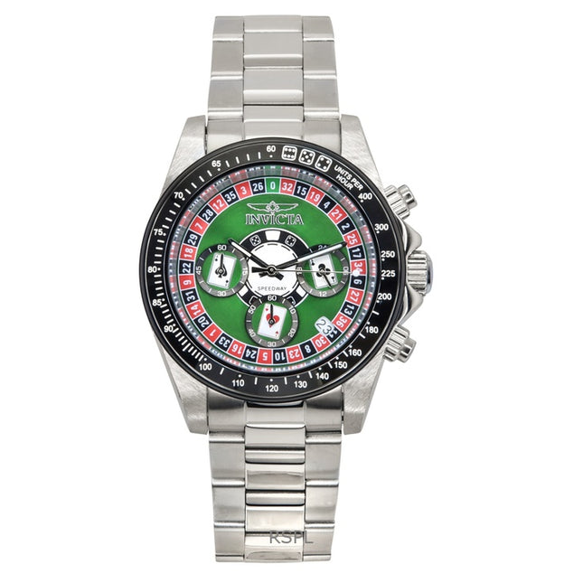 Invicta Speedway Roulette Casino Chronograph GMT Green Dial Quartz 44642 200M Men's Watch