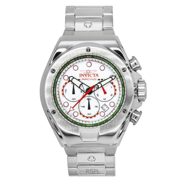Invicta Racing Chronograph Stainless Steel White Dial Quartz 47746 Men's Watch