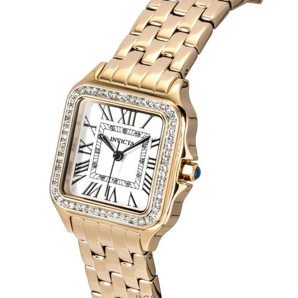 Invicta Angel Rose Gold Tone Stainless Steel Crystal Silver Dial Quartz 48997 Women's Watch