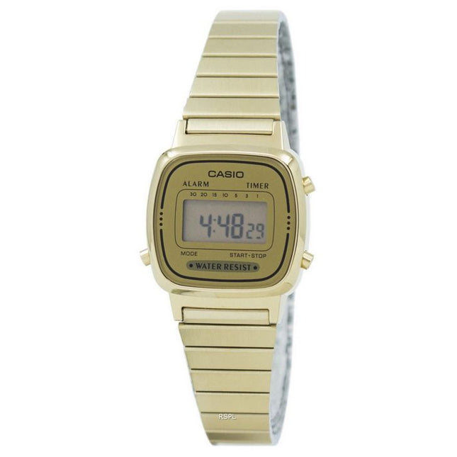 Casio Digital Stainless Steel Alarm Timer LA670WGA-9DF LA670WGA-9 Womens Watch