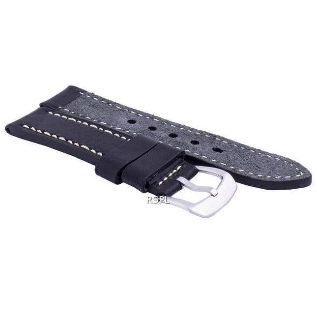 Ratio LS16 Black Leather Watch Strap 22mm