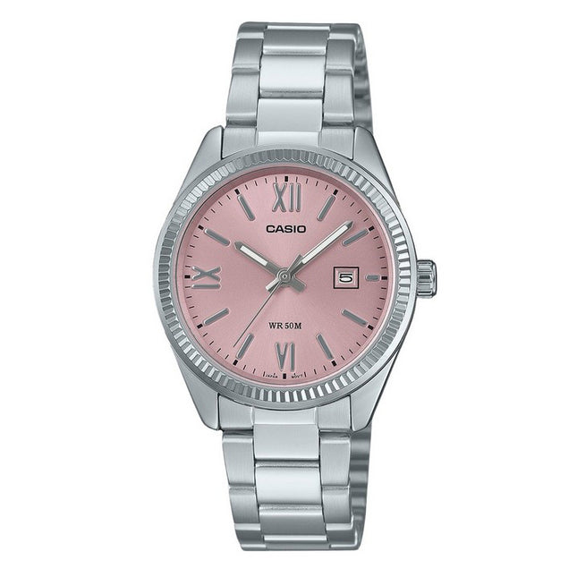 Casio Standard Analog Stainless Steel Pink Dial Quartz LTP-1302DD-4A1V Women's Watch