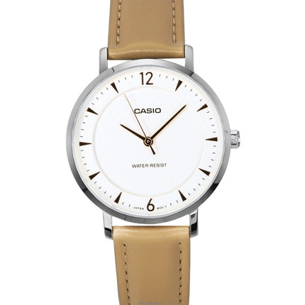 Casio Standard Analog Leather Strap Cream Dial Quartz LTP-VT04L-7A1 Women's Watch