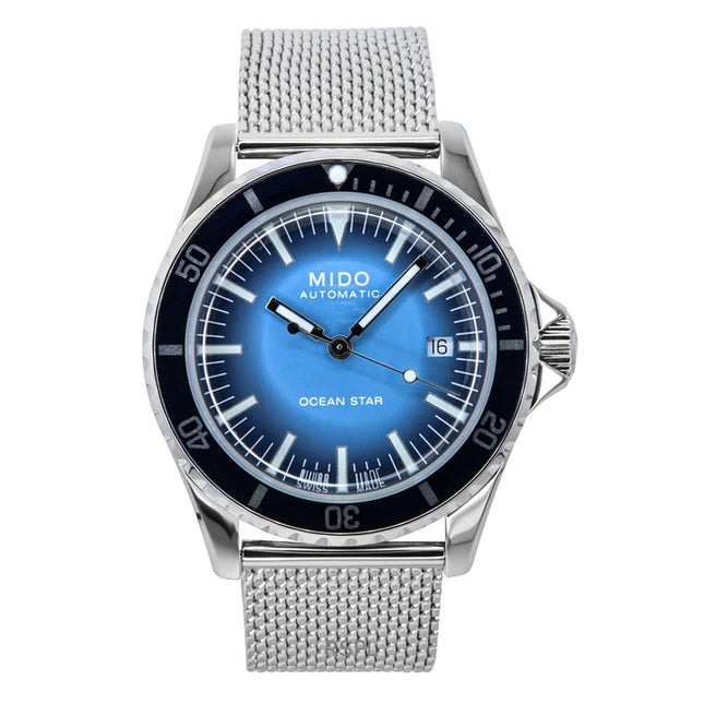 Mido Ocean Star Tribute Blue Dial Automatic Diver's M026.807.11.041.01 200M Men's Watch With Extra Strap