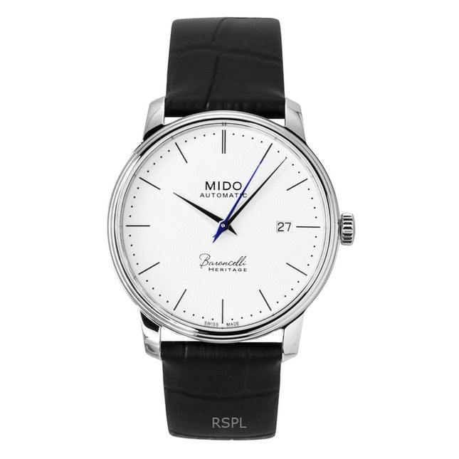 Mido Baroncelli Heritage Leather Strap White Dial Automatic M027.407.16.010.00 Men's Watch