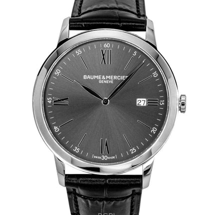 Baume & Mercier Classima Leather Strap Black Dial Quartz M0A10416 Men's Watch