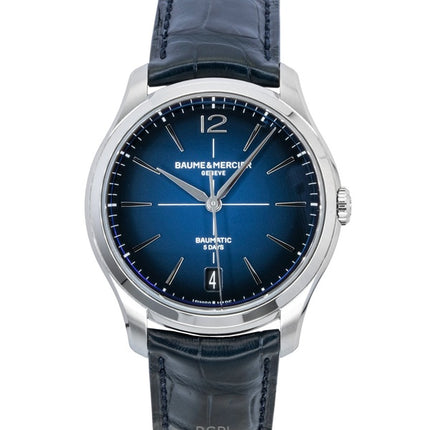 Baume & Mercier Clifton Leather Strap Blue Dial Automatic M0A10771 Men's Watch