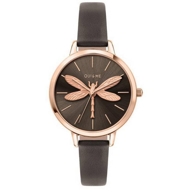 Oui & Me Amourette Grey Sunray Dial Leather Strap Quartz ME010074 Women's Watch