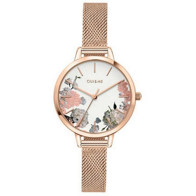 Oui & Me Petite Fleurette White Dial Rose Gold Tone Stainless Steel Quartz ME010096 Women's Watch